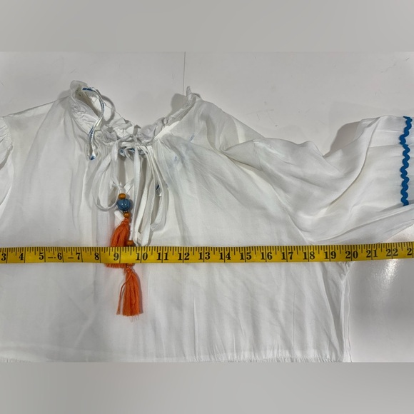 Blue Island White & Blue Rickrack Boho Beach Coverup Dress Size Small - Picture 9 of 16